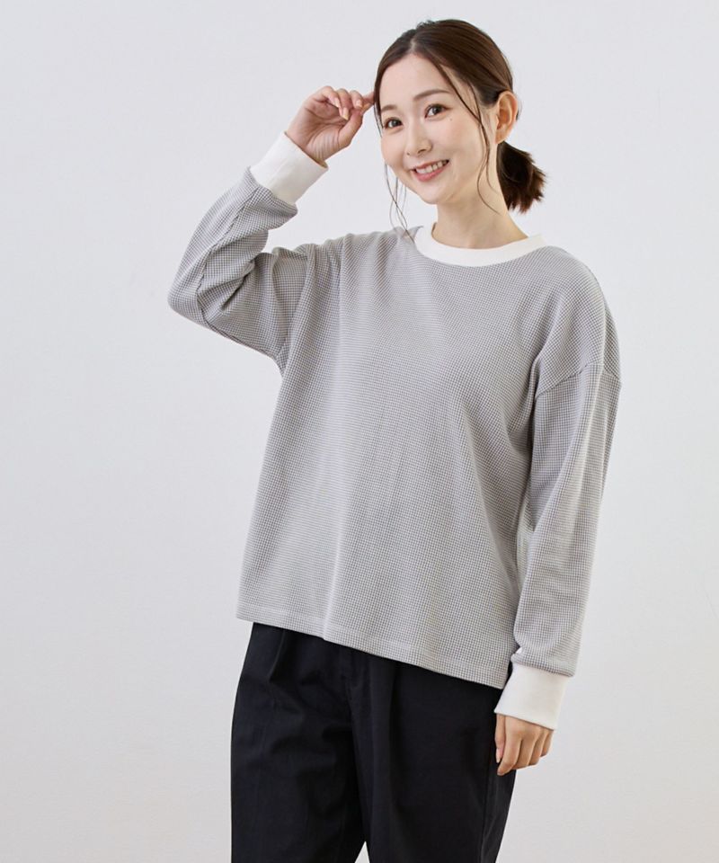 keitto(ケイット)収穫カラーワッフルカットプルオーバー