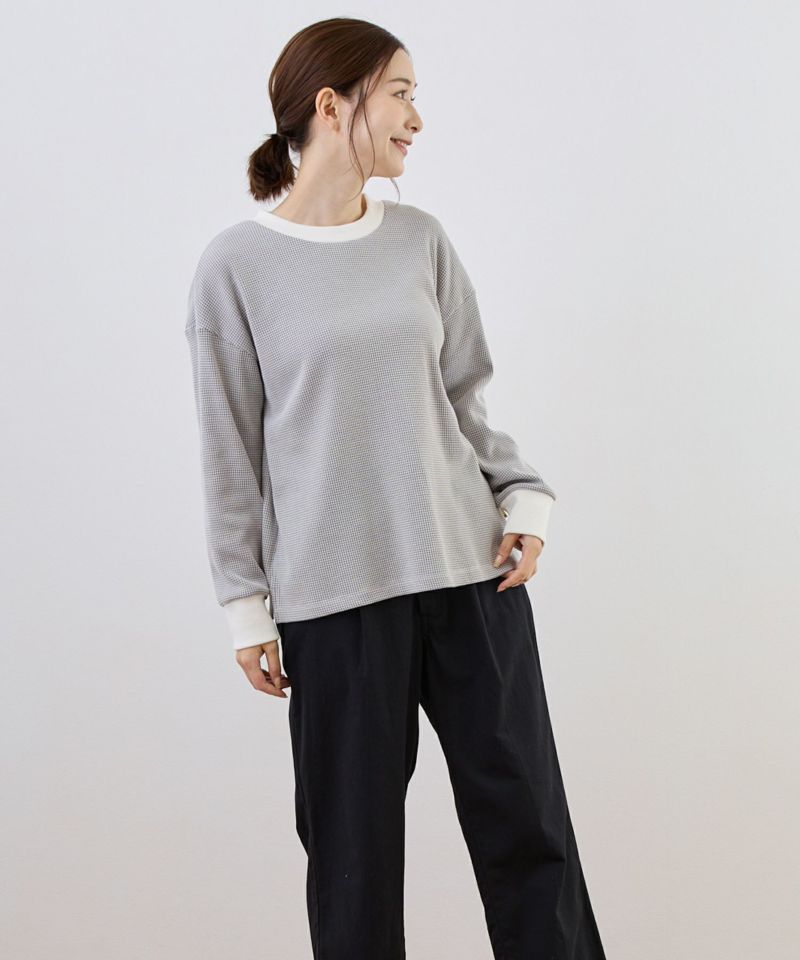 keitto(ケイット)収穫カラーワッフルカットプルオーバー