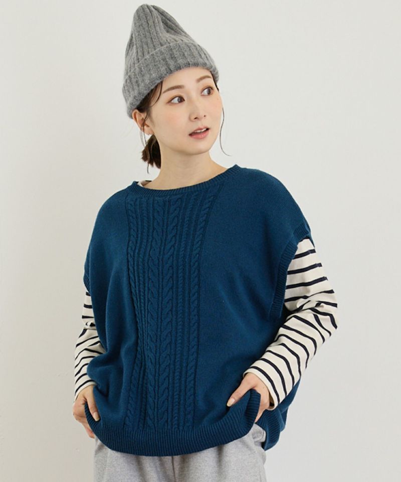 blue willow(ブルーウィロー)ニットベスト