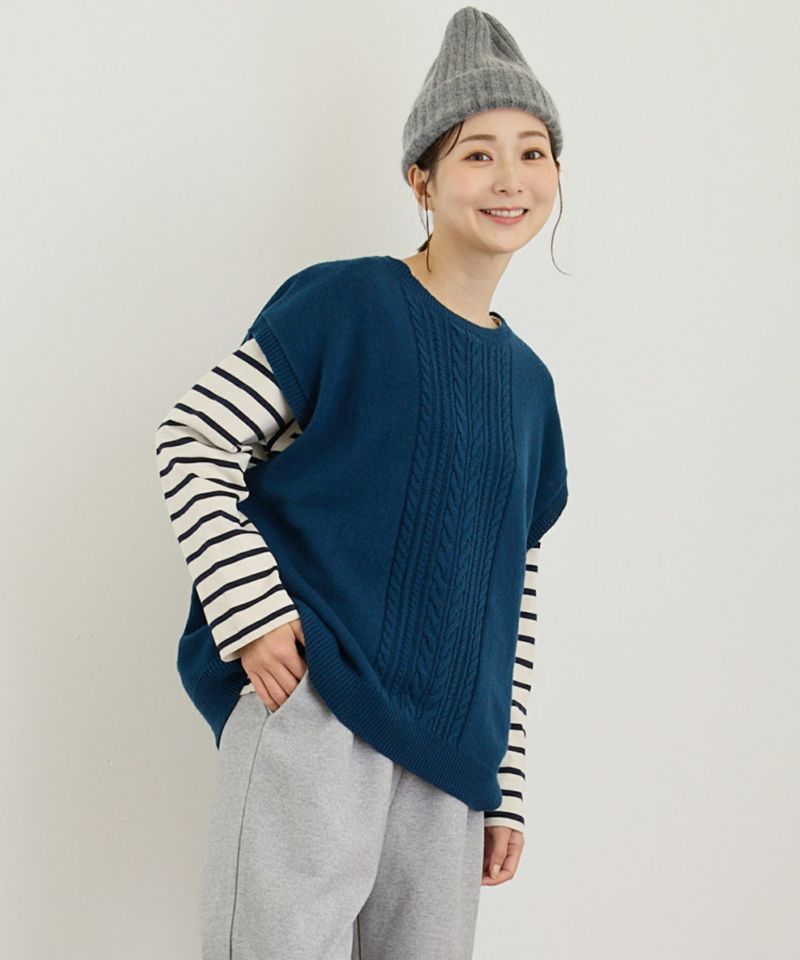 blue willow(ブルーウィロー)ニットベスト
